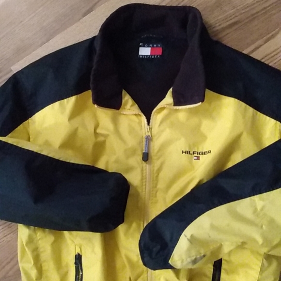 Tommy Hilfiger Yellow Black🔥 "Fleece lined" Jacket XXL - Picture 1 of 6